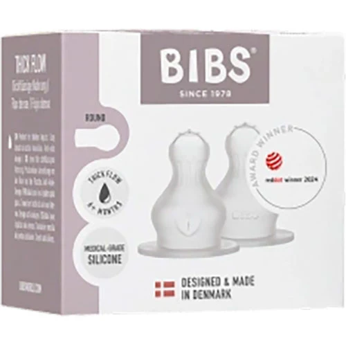 BIBS Baby Bottle Nipple Round Silicone 2 pack