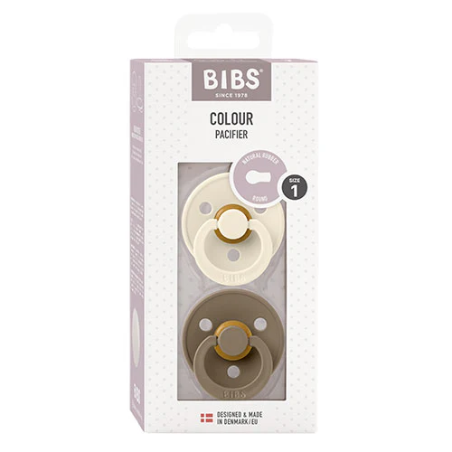 BIBS Colour Latex Size 1 Ivory/Dark Oak 2 PACK
