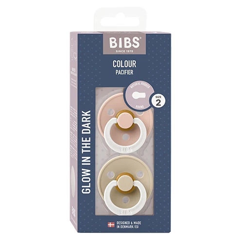 BIBS Colour Latex Size 2 Blush GLOW/Vanilla GLOW
