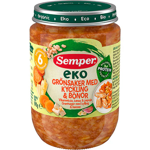 EKO Grøntsager med kylling & bønner Ø