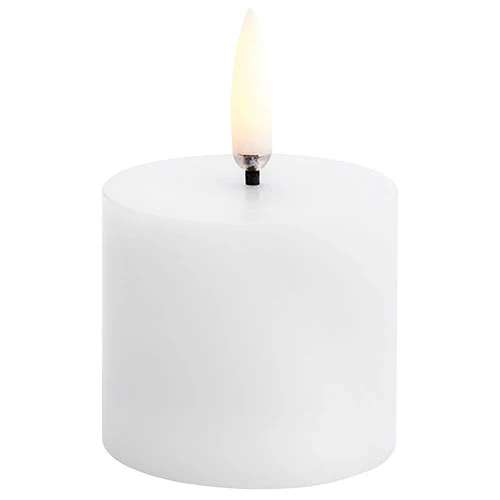 LED Bloklys, Nordic White, Smooth, 5x4,5 cm