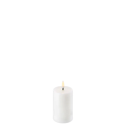 LED Bloklys, Nordic White, Smooth, 5x5,7 cm
