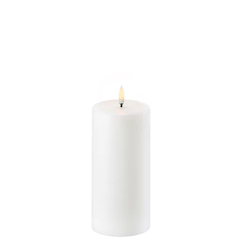 LED Bloklys, Nordic white, Smooth, 7,8x15 cm