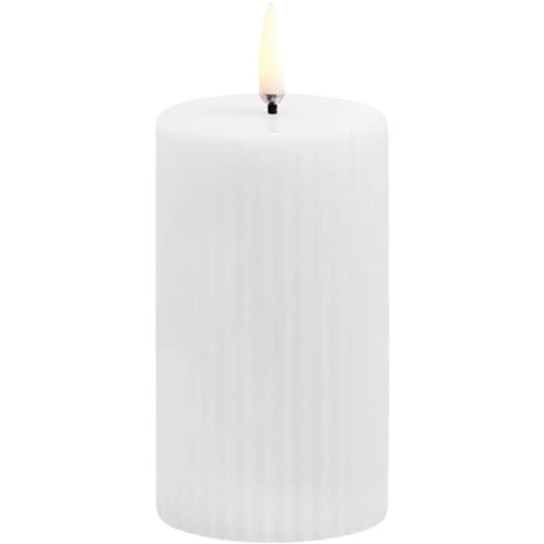 LED grooved Bloklys, Nordic White, Smooth, 5,8x10