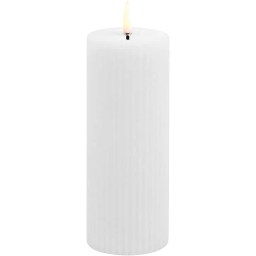 LED grooved Bloklys, Nordic White, Smooth, 5,8x15