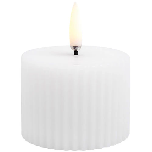 LED grooved Bloklys, Nordic White, Smooth, 5,8x4,5