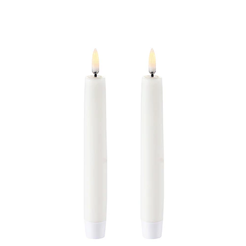 LED Kronelys, Nordic White, Smooth, 2-pack, 2,3x15