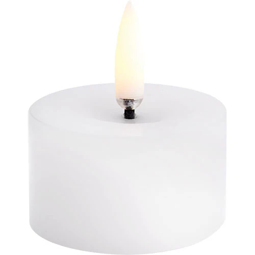 LED melted Bloklys, Nordic White, Smooth, 5x2,8 cm