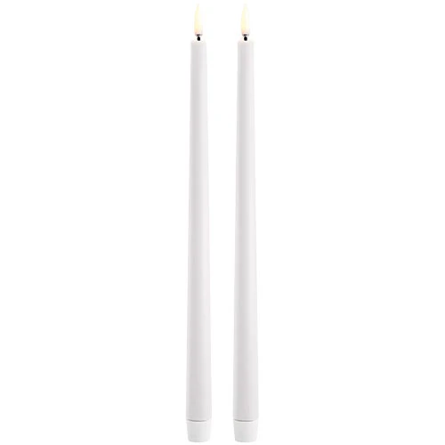 LED slim Kronelys, NW, Smooth, 2-pack, 2,3x32 cm