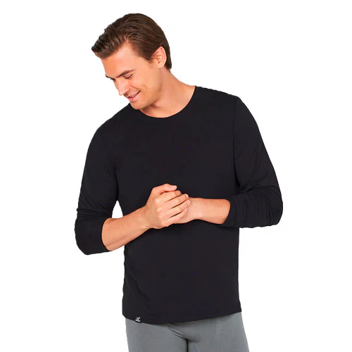 Men´s Long Sleeve Crew Neck T-Shirt sort str. M