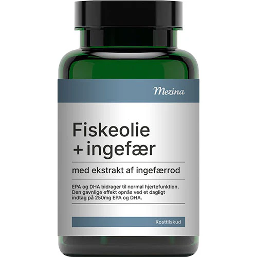Mezina Fiskeolie med ekstrakt af Ingefærrod