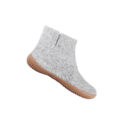 SHU`S hjemmesko med gummi sål - Light Grey 42