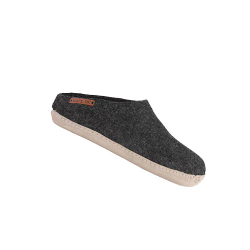 SHU`S hjemmesko med læder sål - Dark Grey 36