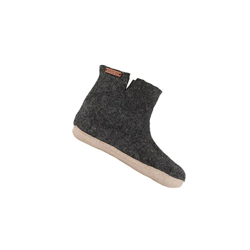 SHU´S hjemmesko med læder sål - Dark Grey 41