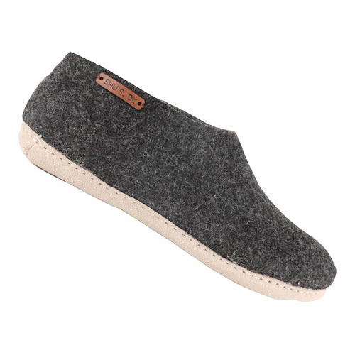 SHU`S hjemmesko med læder sål - Dark Grey 37