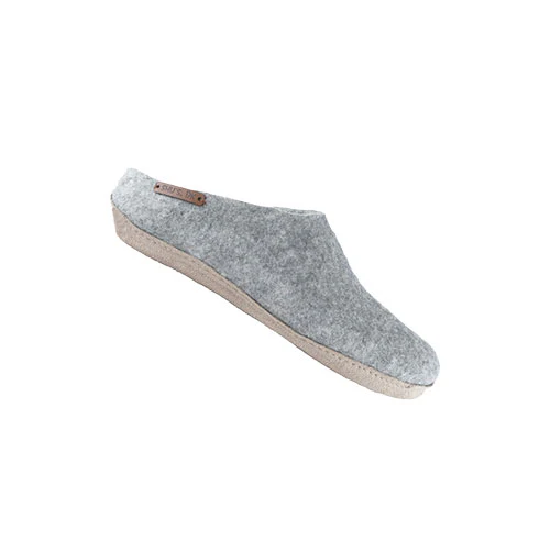 SHU`S hjemmesko med læder sål - Light Grey 37